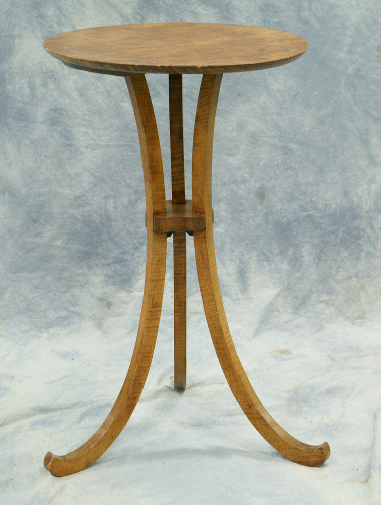 Oval figured maple candlestand  3e57f