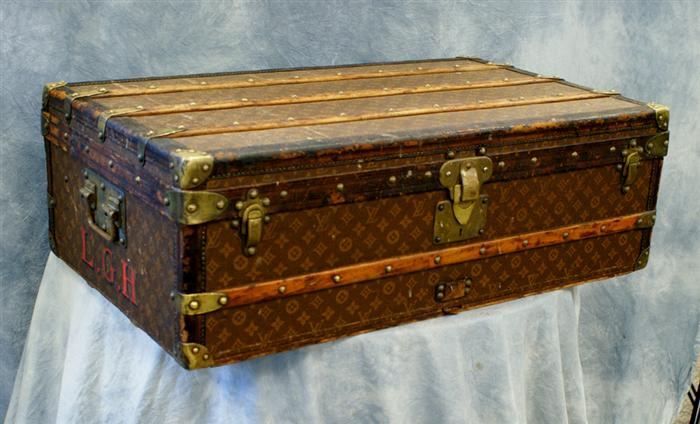 Louis Vuitton slatted trunk, brass