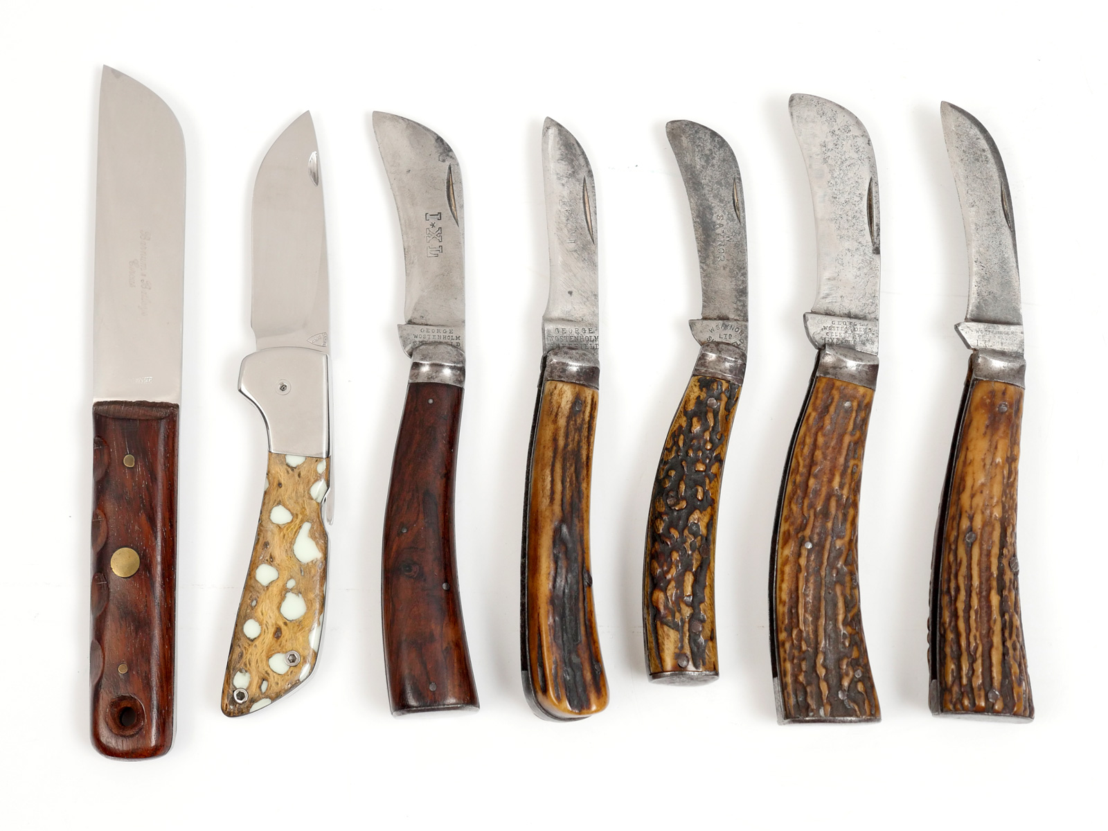 COLLECTION OF SEVEN COLLECTORS KNIVES: