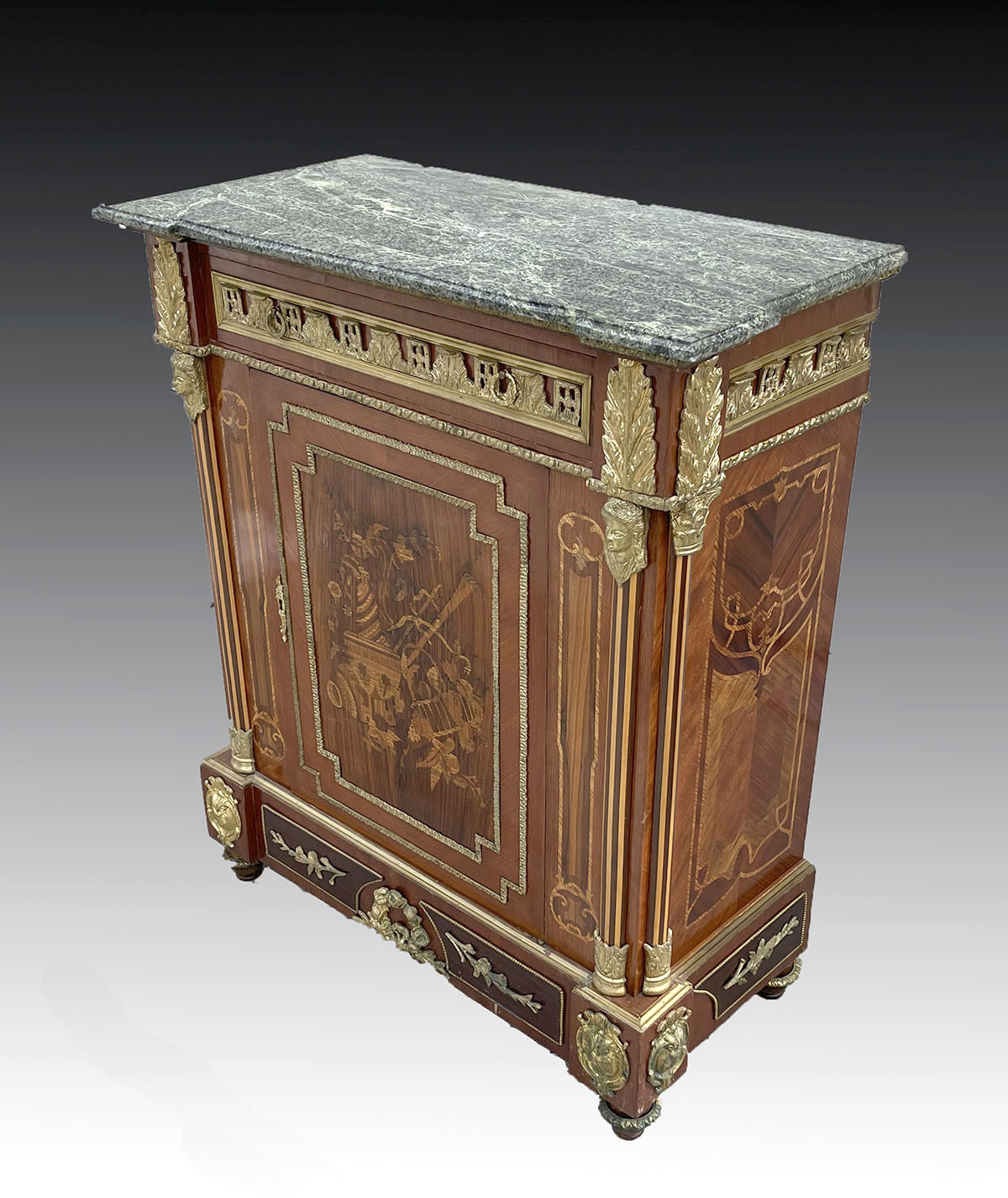 FRENCH GILT METAL MOUNTED MARBLE