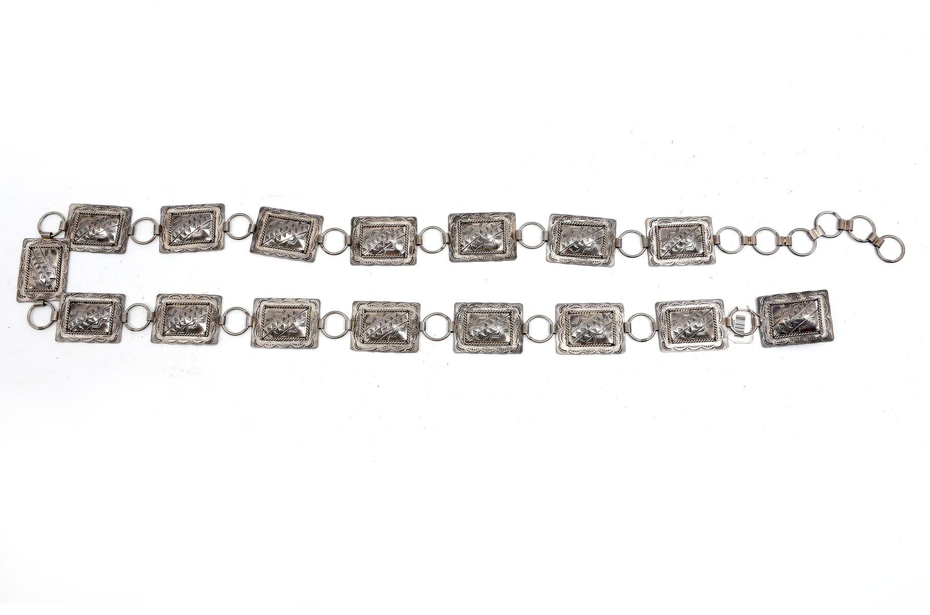 NAVAJO STERLING CONCHO LINK BELT 27486a