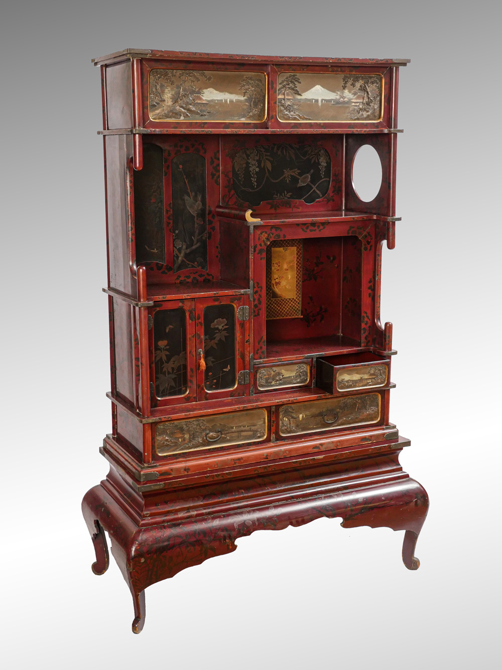 RED CHINESE OPEN CABINET Having 2748dc