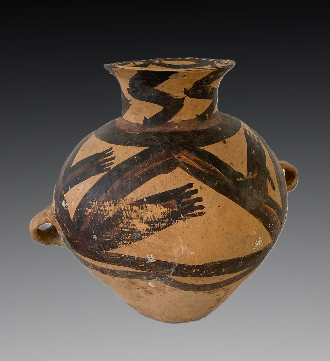 NEOLITHIC POTTERY VASE Polychromed  274a43