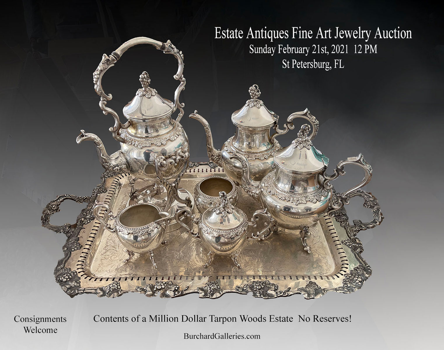 HIGHLY ORNATE SILVER PLATE TEA