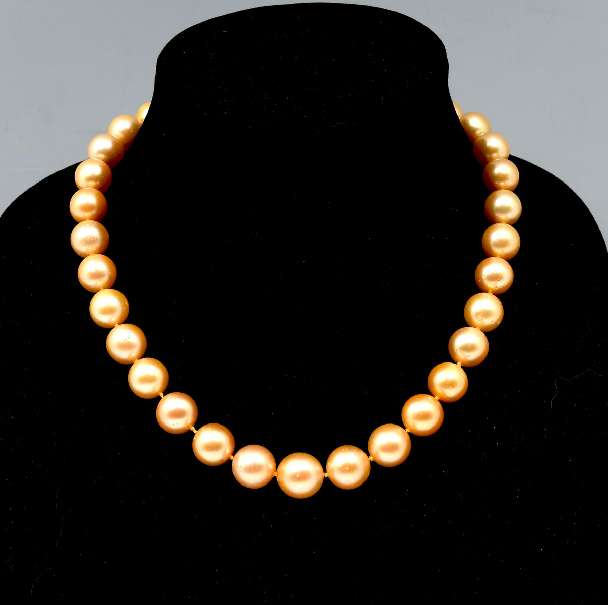 14K GOLDEN SOUTH SEA PEARL NECKLACE  274b22
