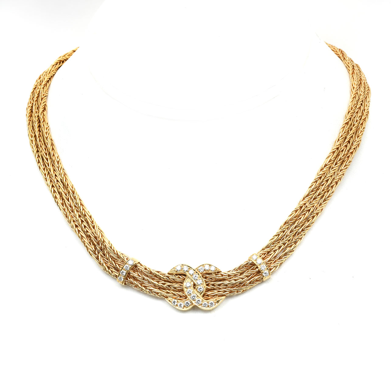 18K MULTI STRAND TWISTED ROPE NECKLACE 274c5b