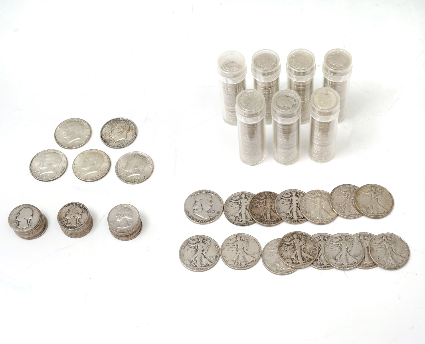 SILVER DIMES QUARTERS AND HALF 274cbc