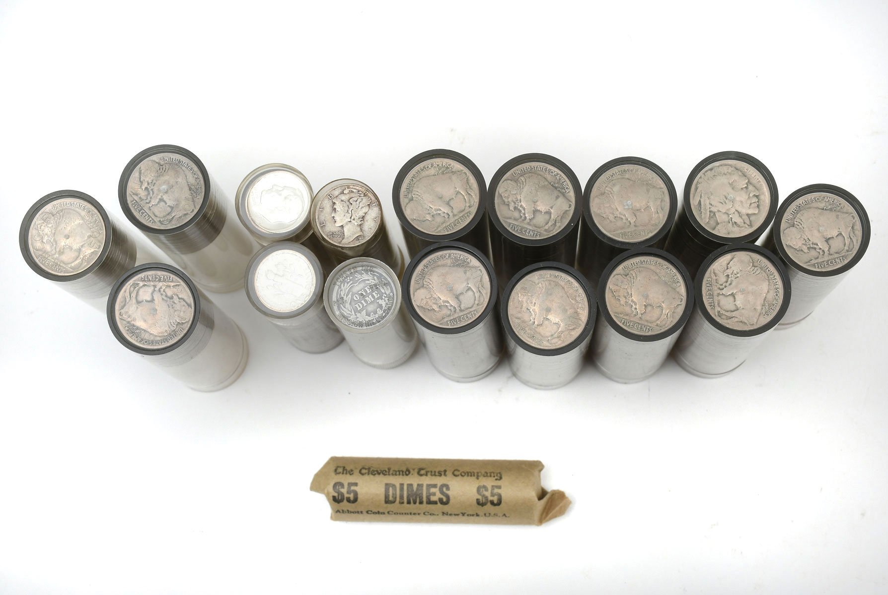 5 ROLLS OF SILVER DIMES 9 ROLLS 274ccf