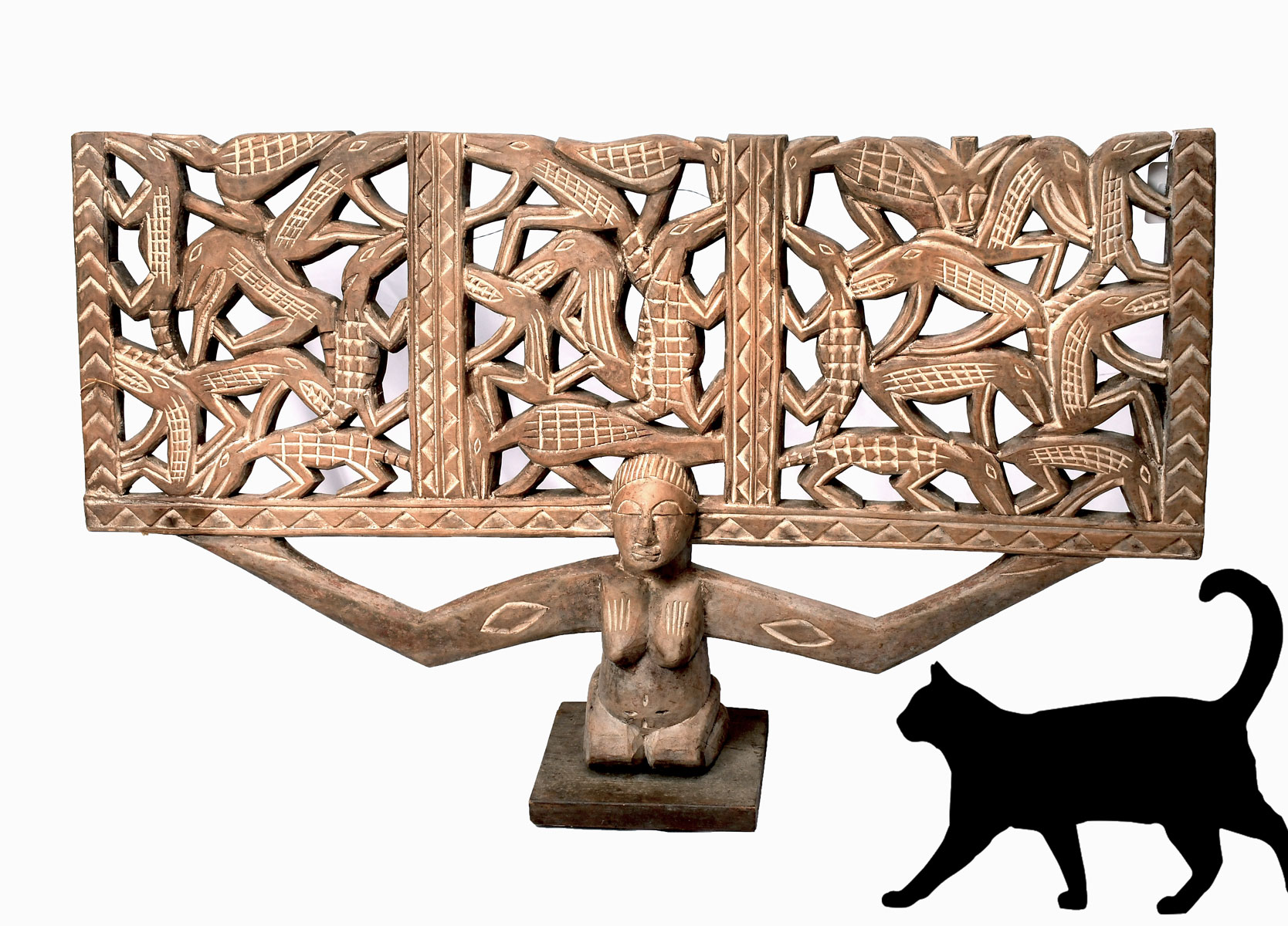 CARVED AFRICAN LOW SCREEN: Amazingly