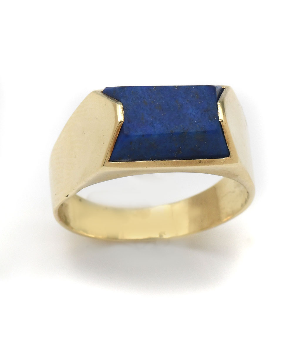 GENTS 14K LAPIS RING 14K yellow 274da5