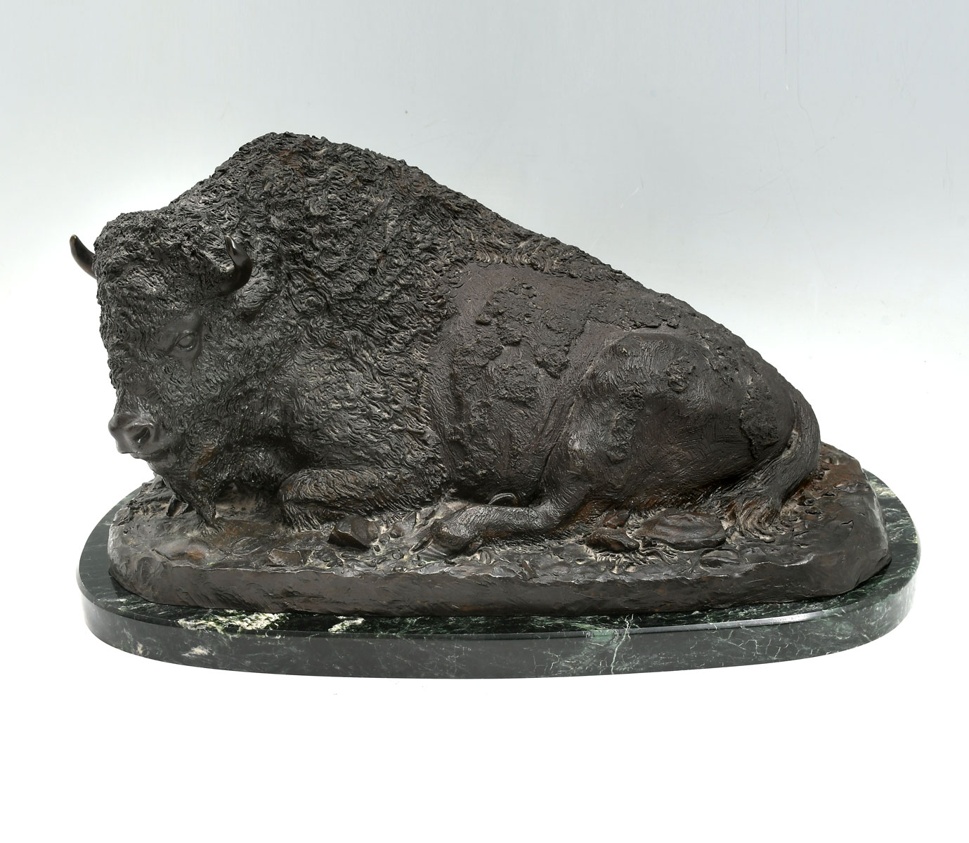 FINE BUFFALO BRONZE SCULPTURE BY ADAM