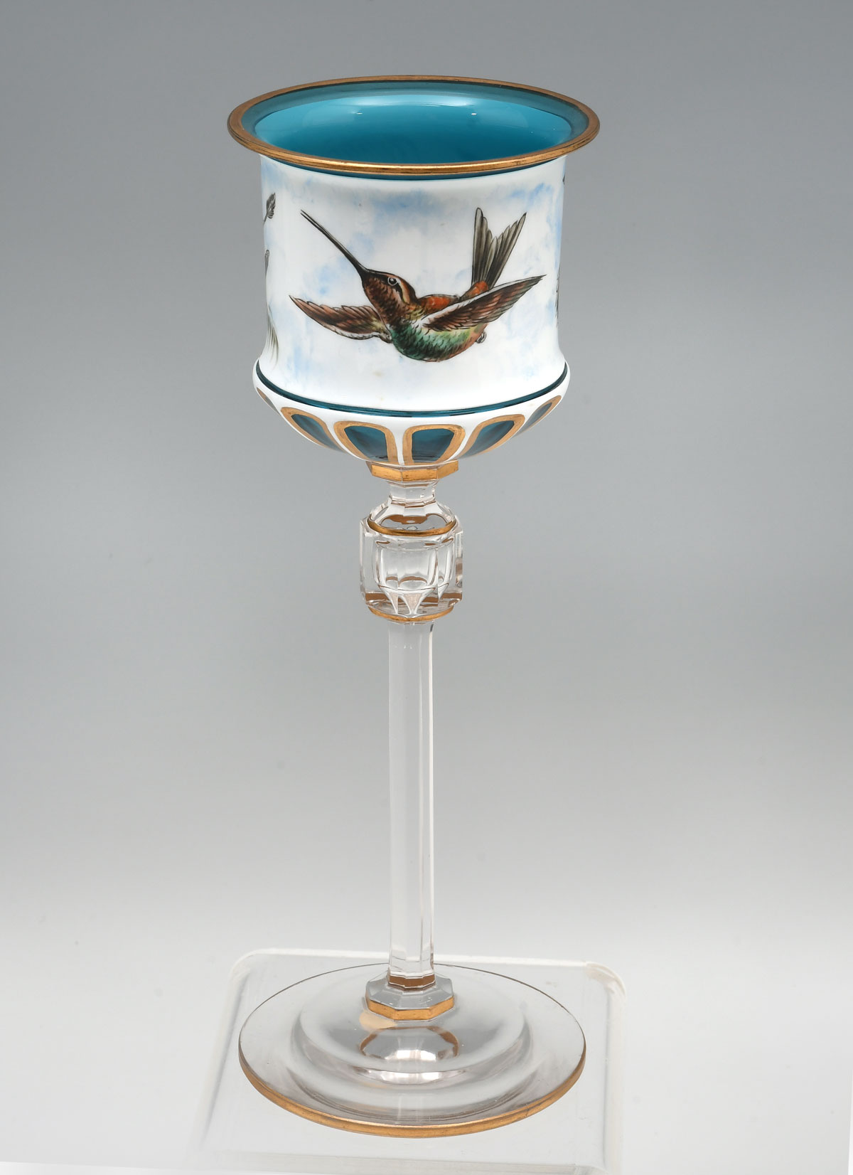 PAINTED MOSER ATTRIBUTED ART GLASS