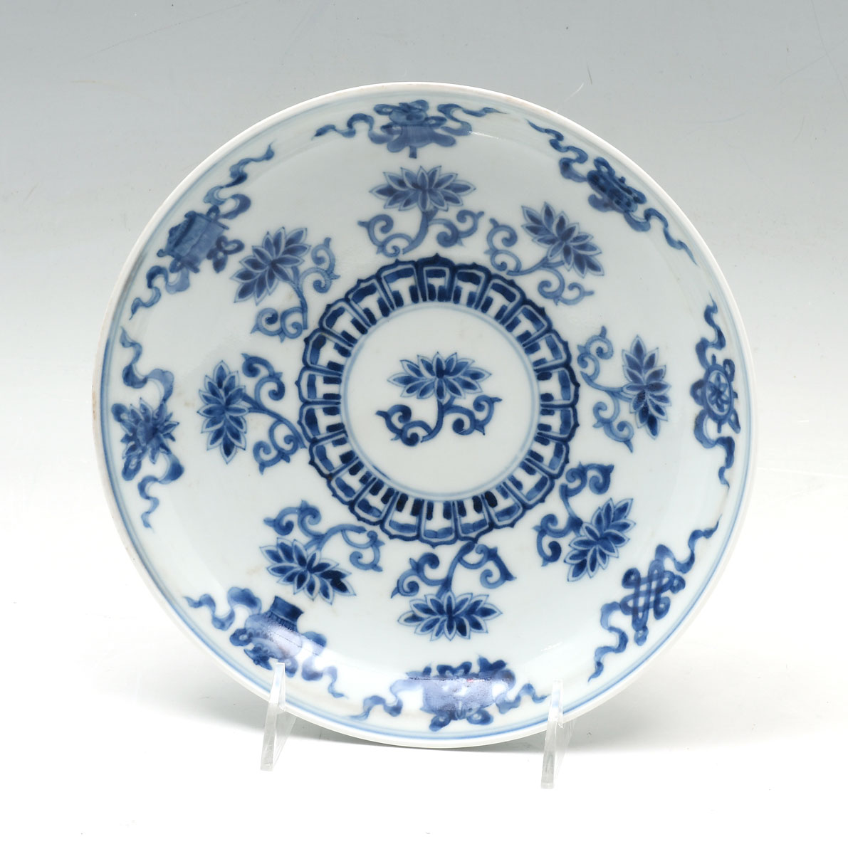 CHINESE BLUE & WHITE BUDDHIST TREASURES