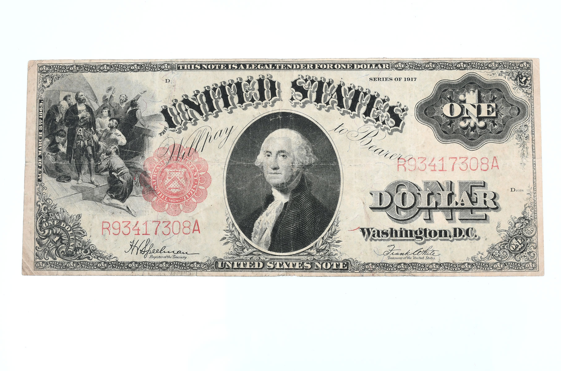 1917 UNITED STATES ONE DOLLAR BILL: