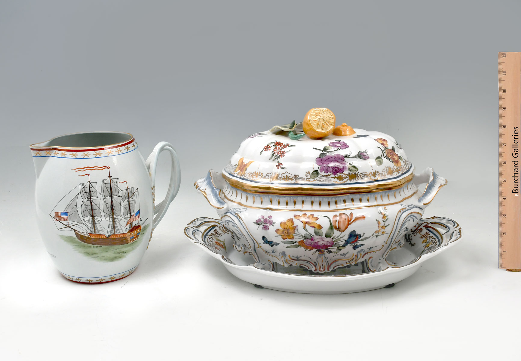 CHELSEA HOUSE TUREEN & MOTTAHEDAH PITCHER: