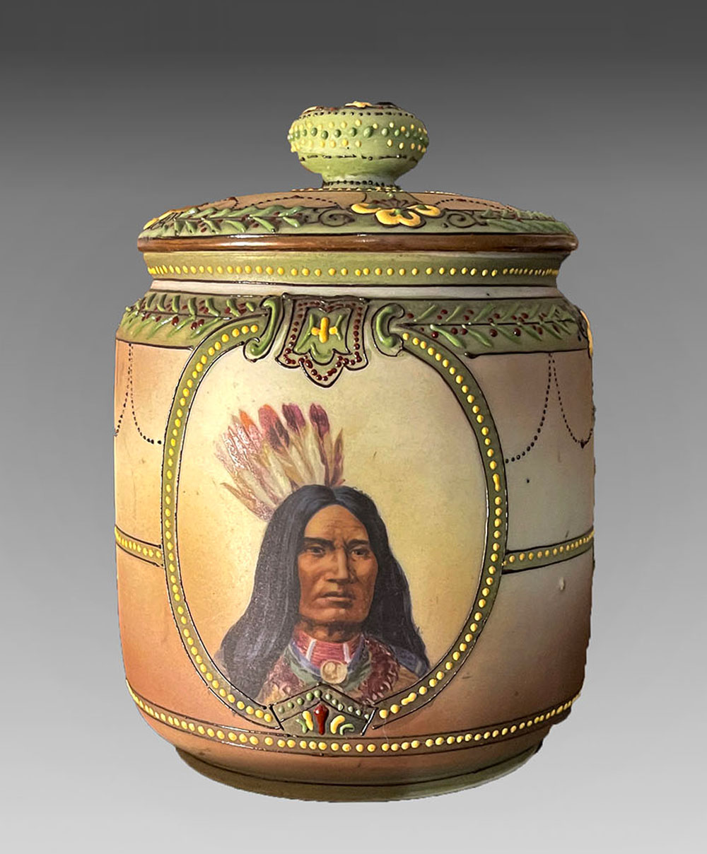 NIPPON INDIAN COVERED JAR 274ebd