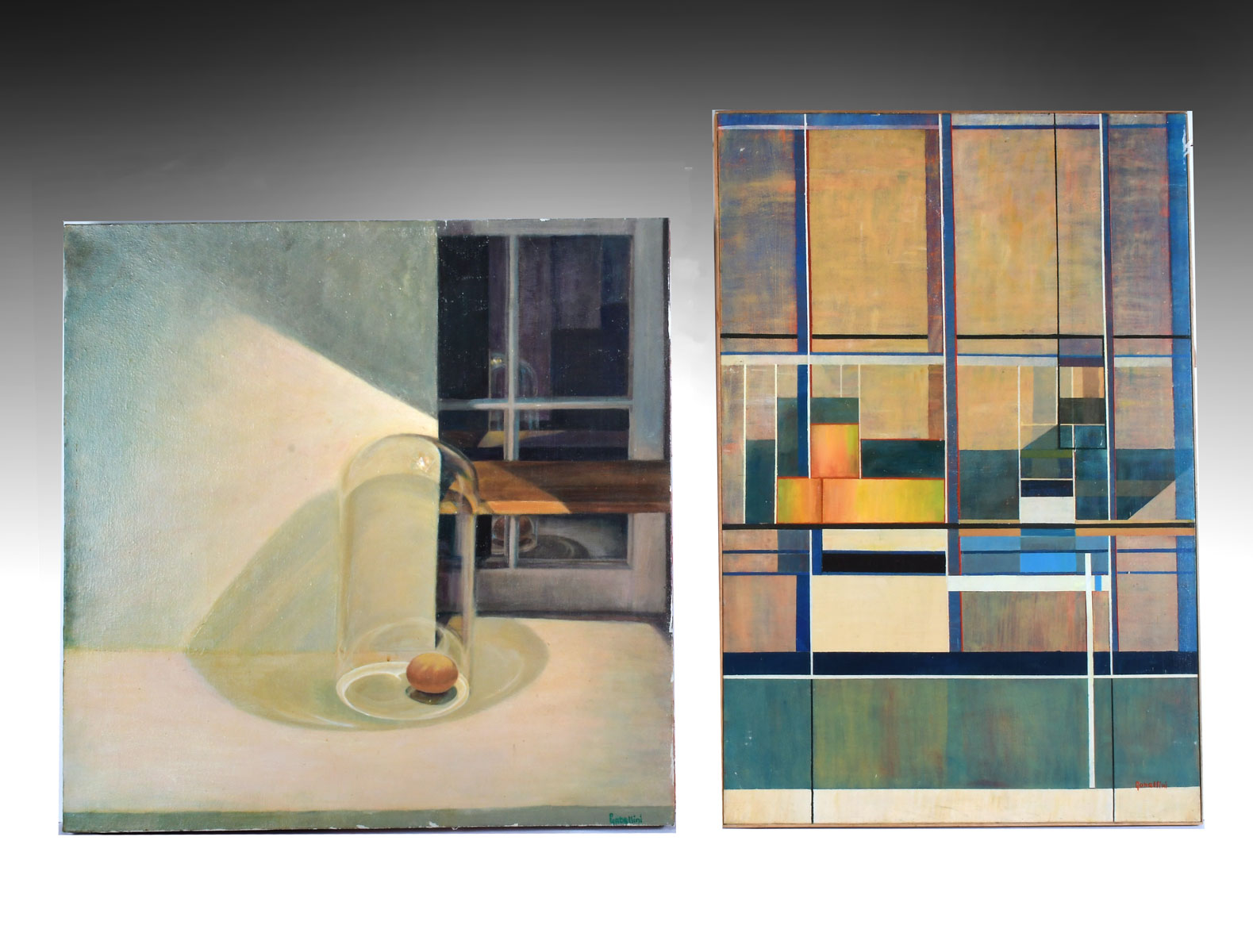 TWO MODERNIST GABELLINI PAINTINGS  2750f1