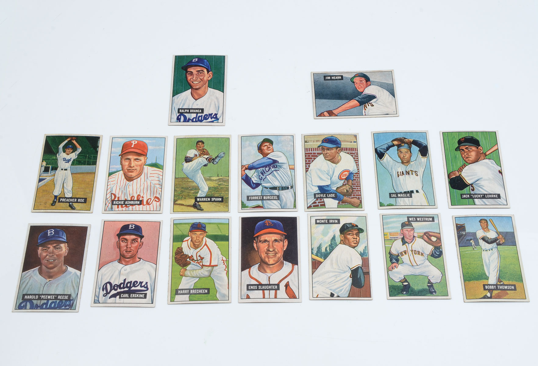 16 1951 BOWMAN BASEBALL CARDS: