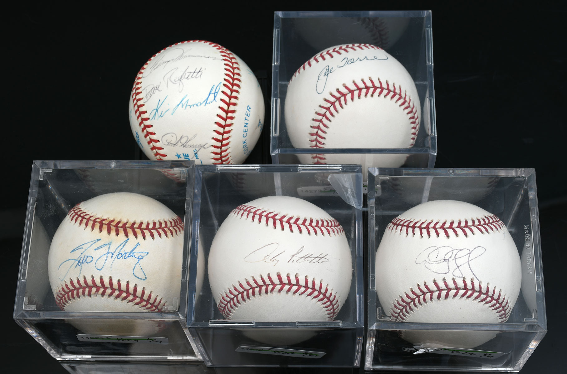 FIVE AUTOGRAPHED MAJOR LEAGUE BASEBALLS