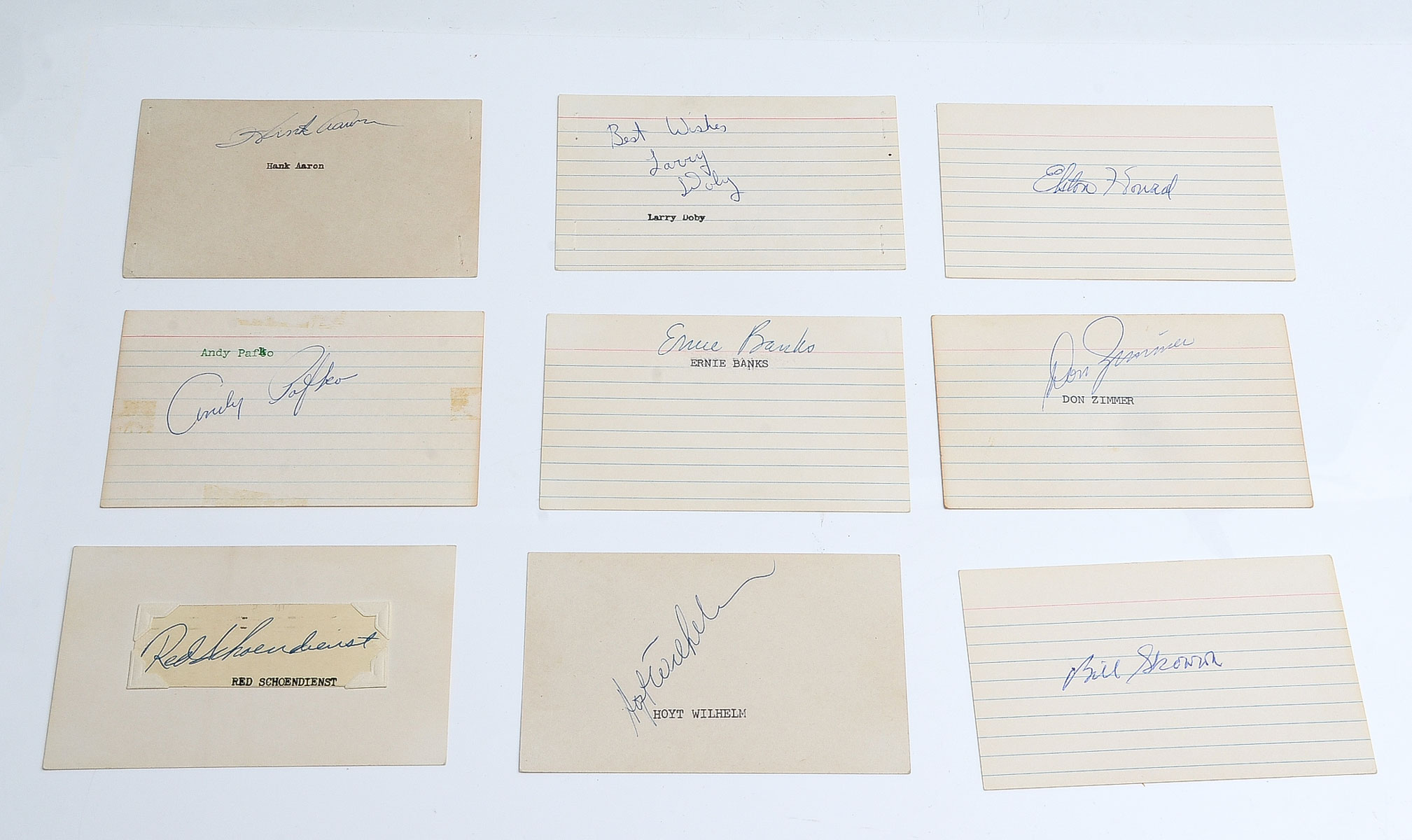 NINE MAJOR LEAGUE BASEBALL AUTOGRAPHS 275193