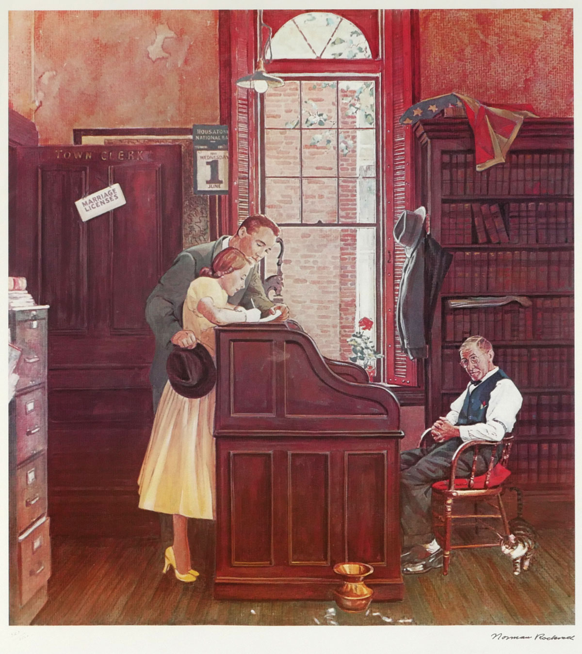 NORMAN ROCKWELL LITHOGRAPH ''GETTING