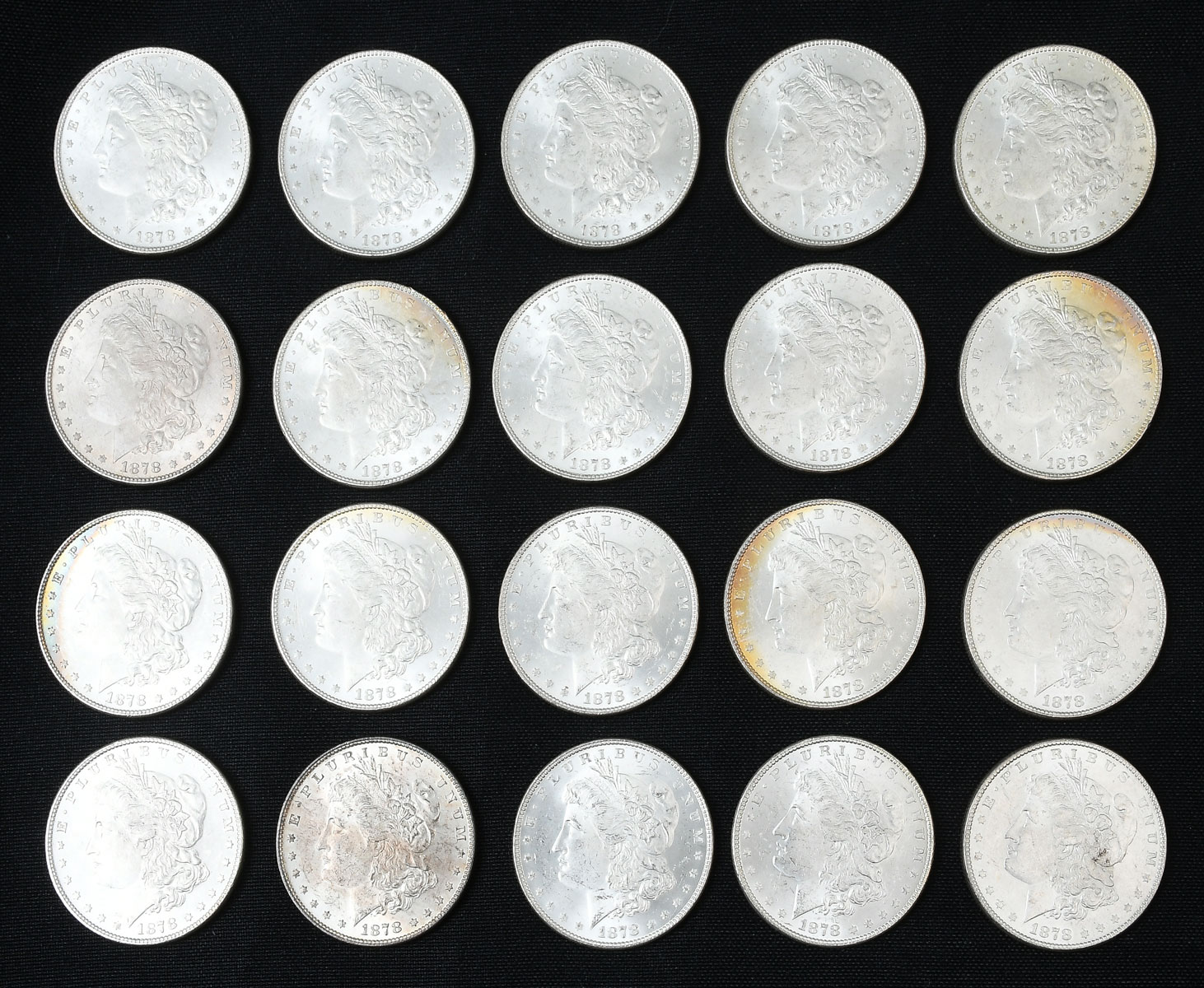 ROLL OF 1878 P SILVER DOLLARS WITH