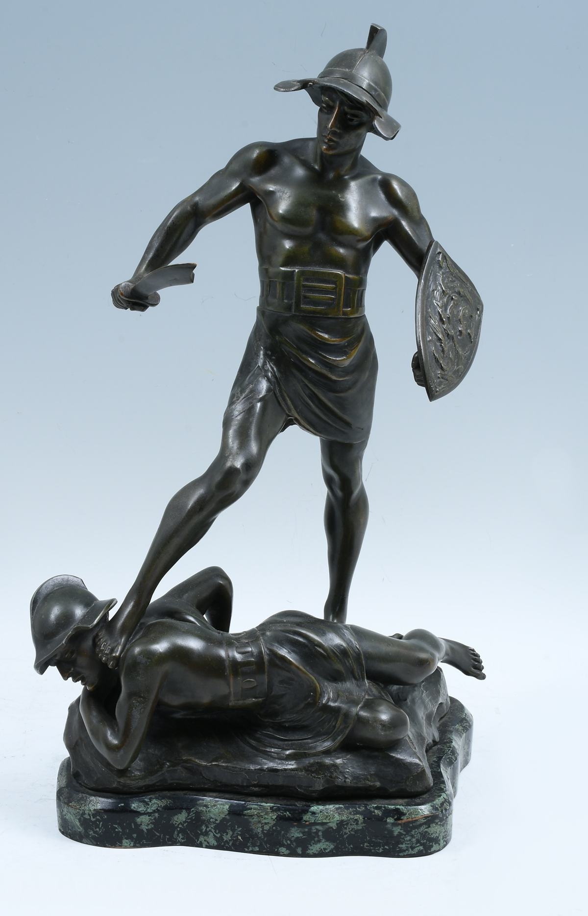 BRONZE ROMAN GLADIATORS IN BATTLE