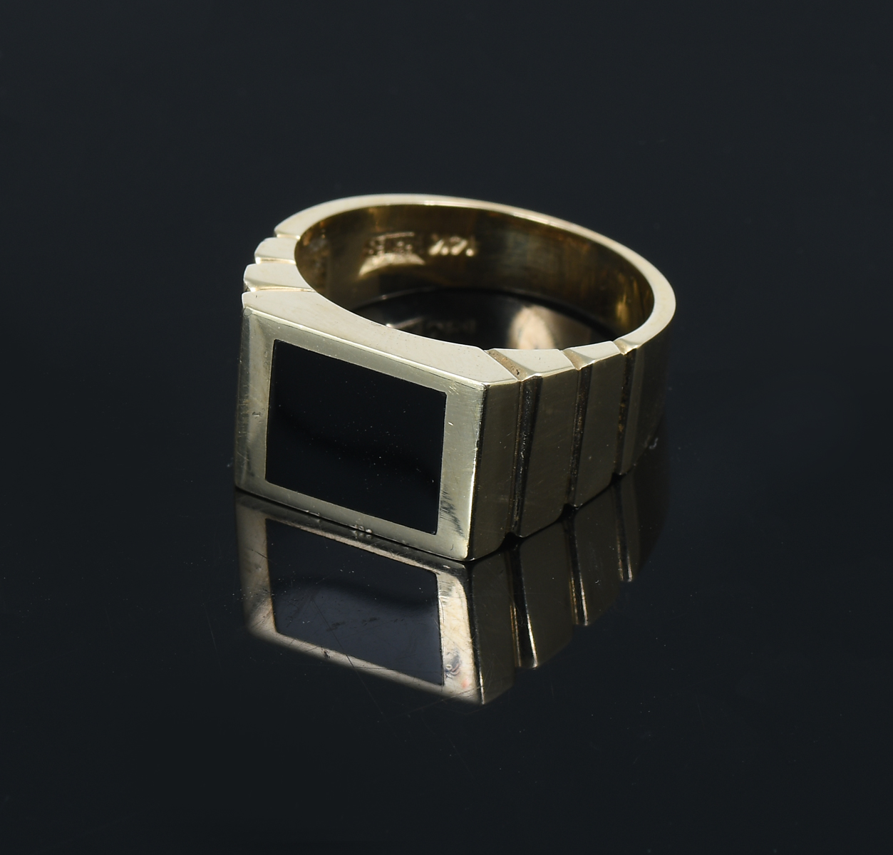 GENTS 14K ONYX RING Vintage 14K 275bbf