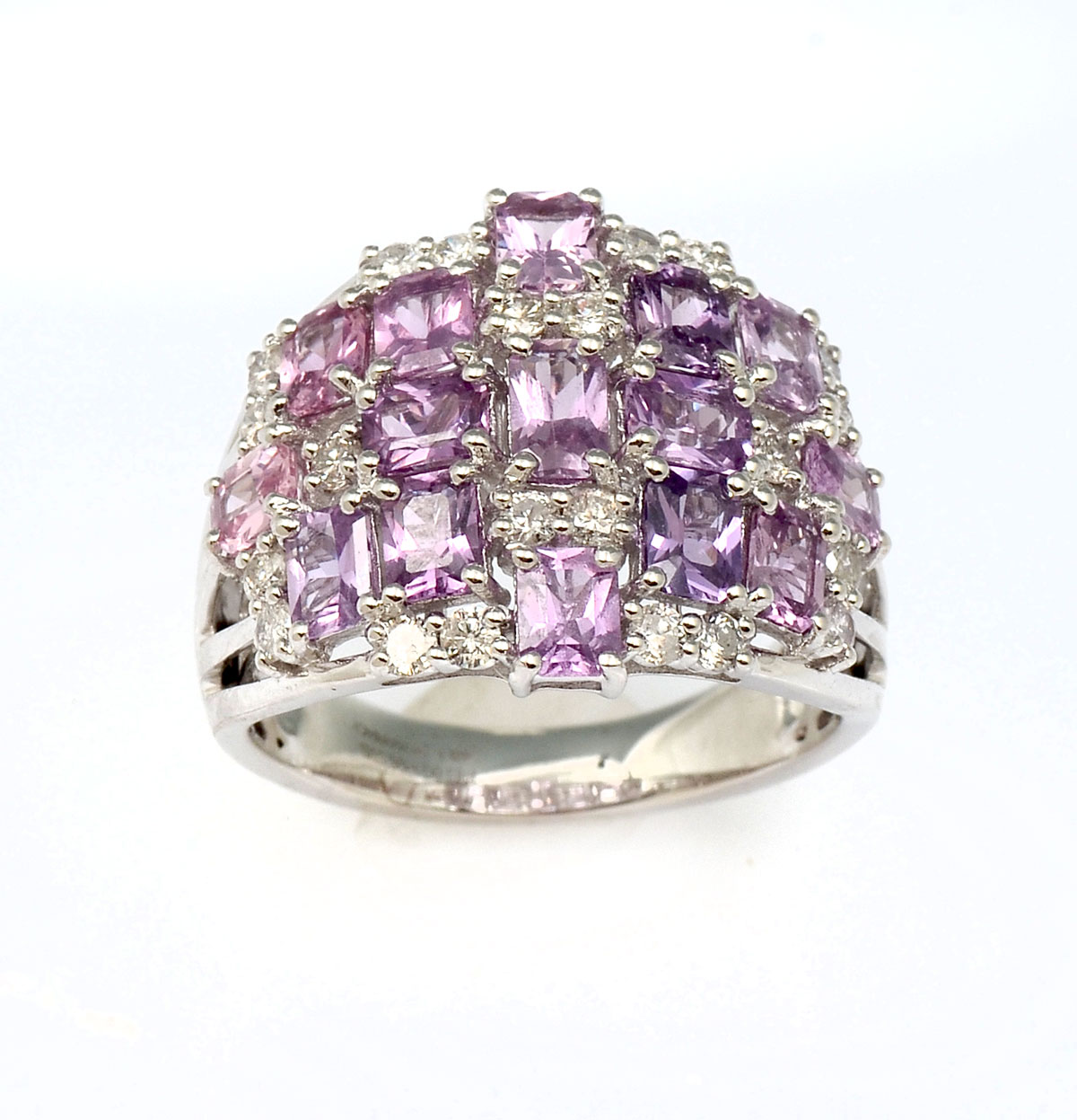 18K PINK SAPPHIRE DIAMOND RING  27391f