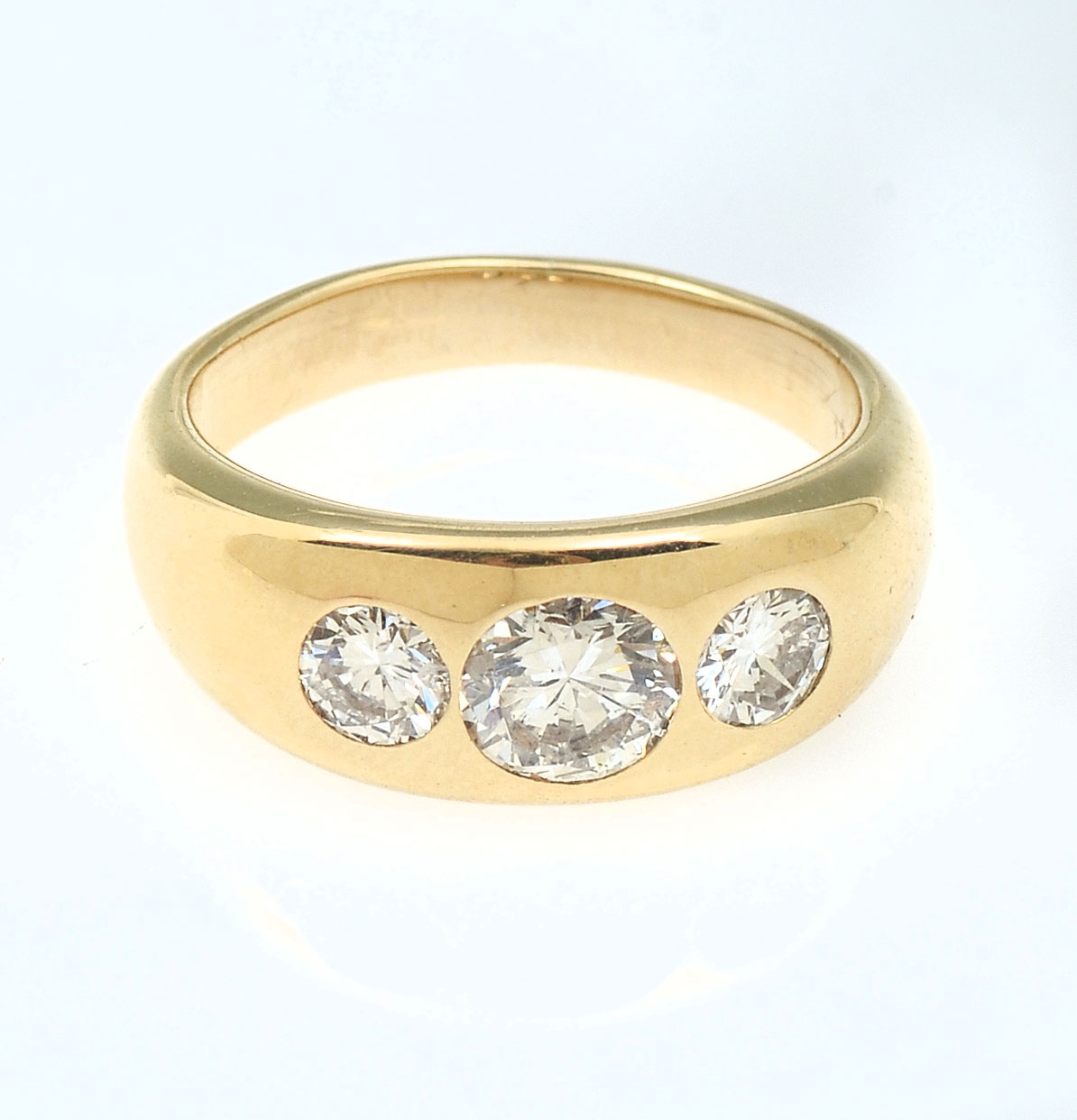 14K 3 STONE DIAMOND RING 3 circular 273977