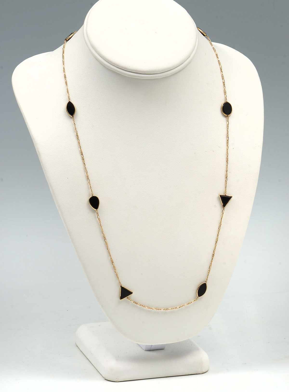 14K MID CENTURY CHAIN BLACK ONYX: