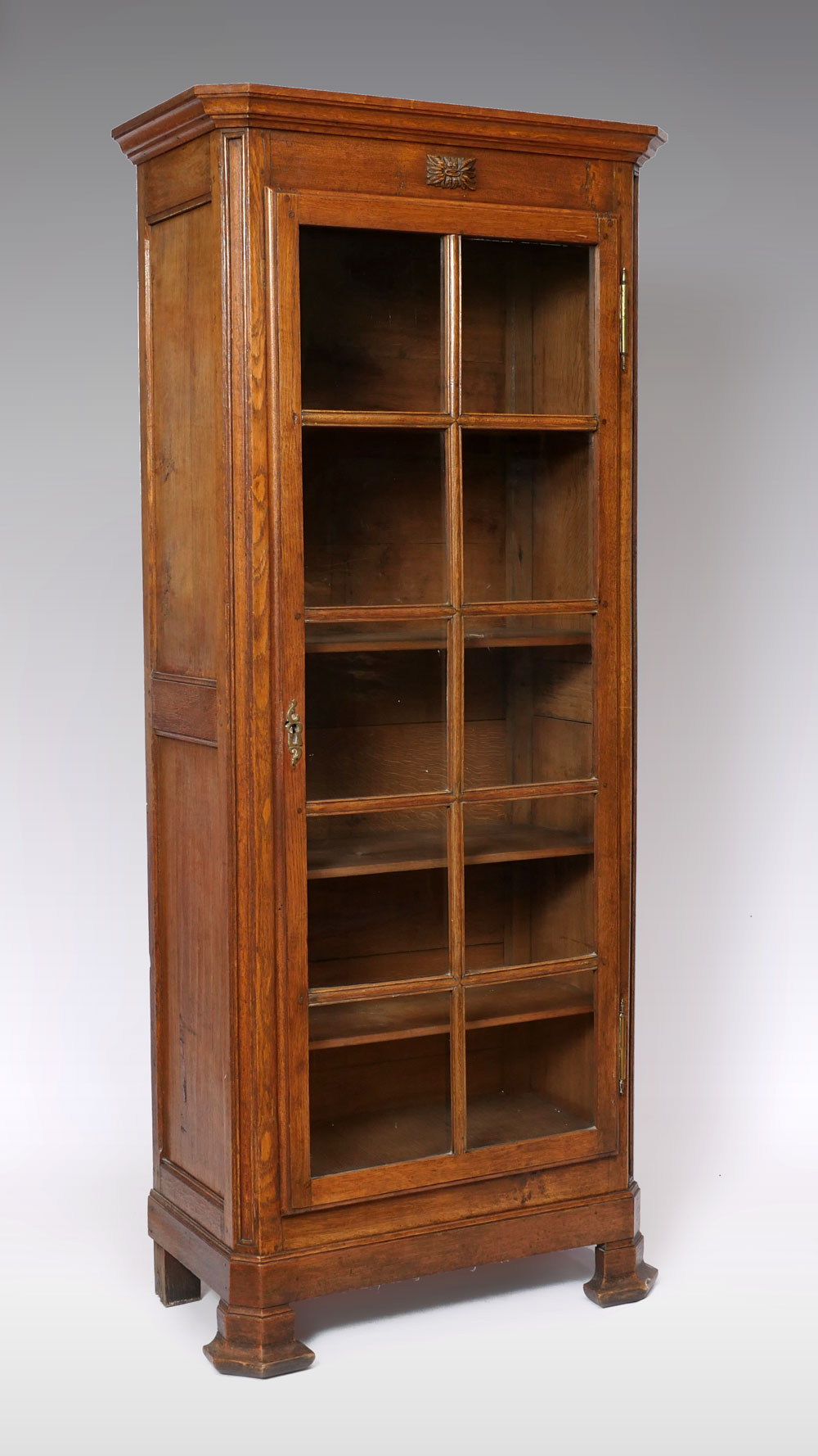 EARLY FRENCH BOOKCASE W 10 GLASS 2739b5