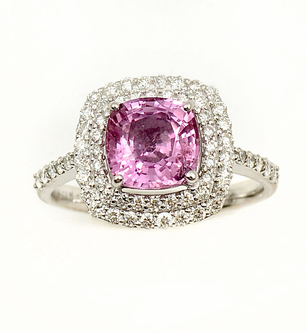 18K PINK SAPPHIRE DIAMOND RING  273c9a