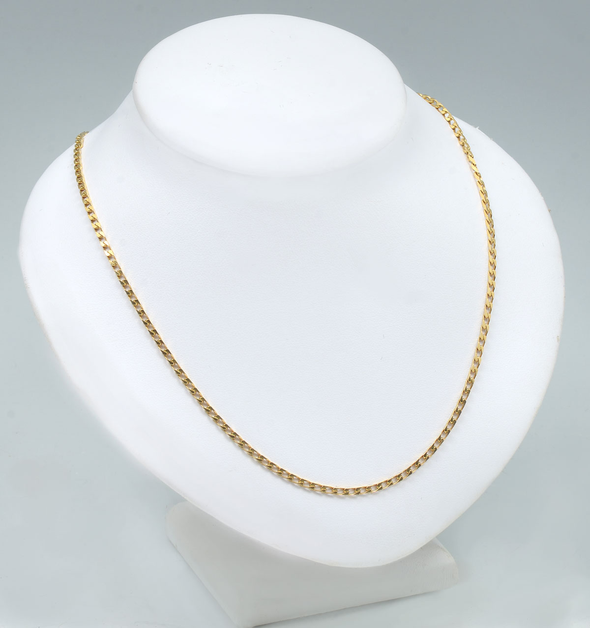 14K 18'' FLAT CURB LINK NECKLACE: