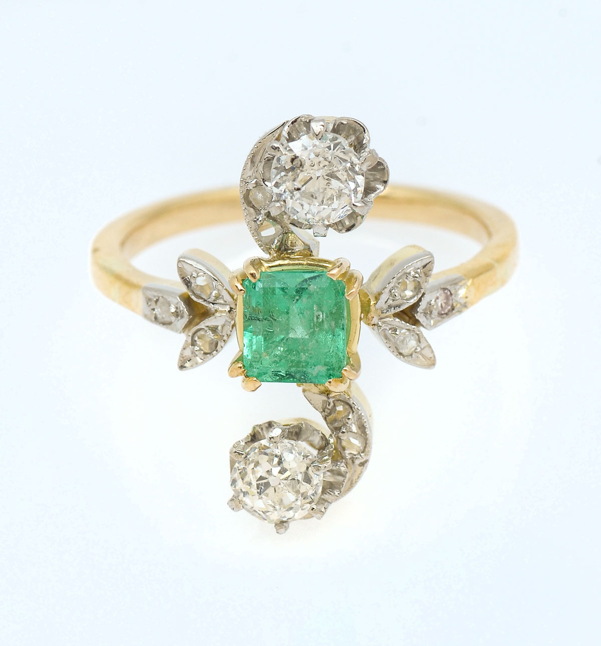 PLATINUM/14K COLUMBIAN EMERALD