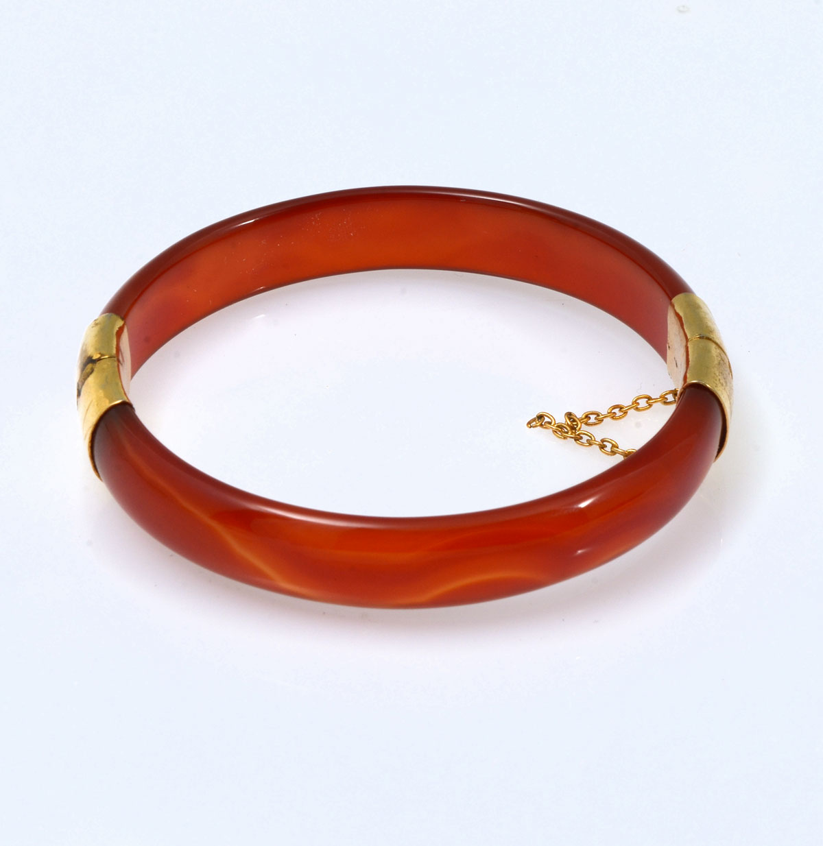 10K CARNELIAN BANGLE BRACELET: