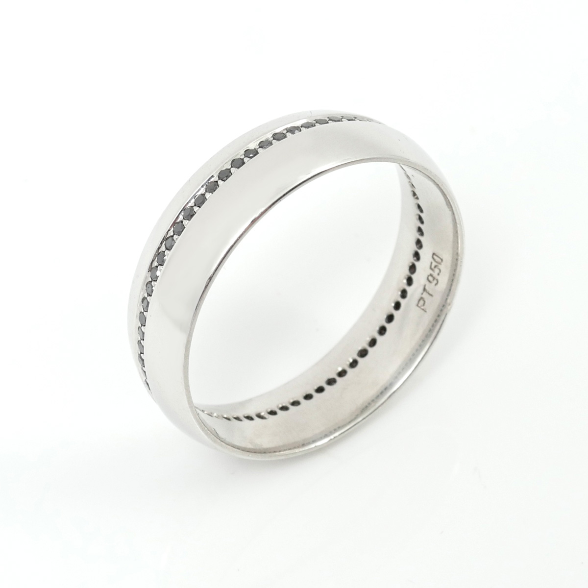 PLATINUM BAND WITH BLACK DIAMONDS  274162