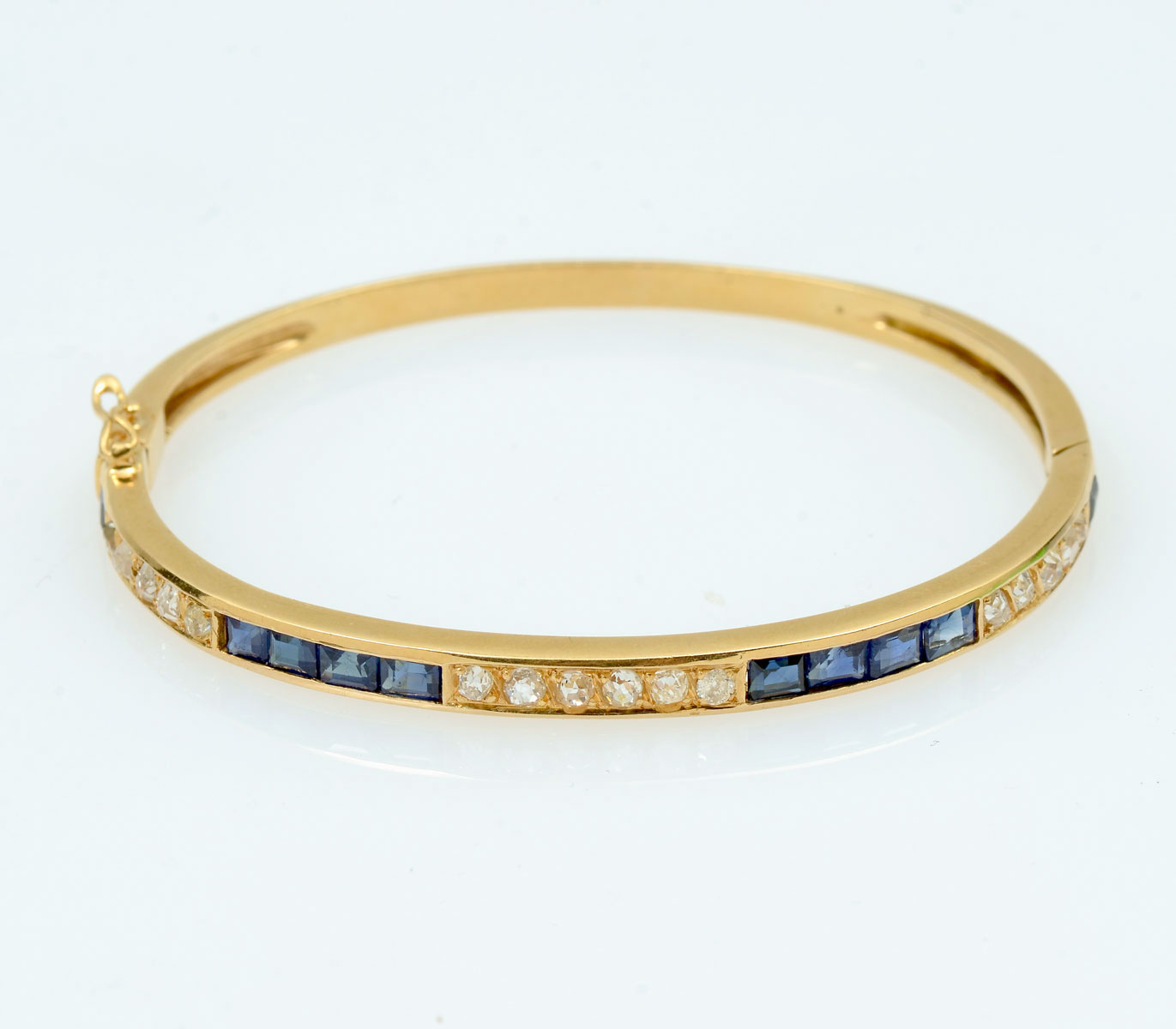 14K DIAMOND SAPPHIRE BANGLE  27418c