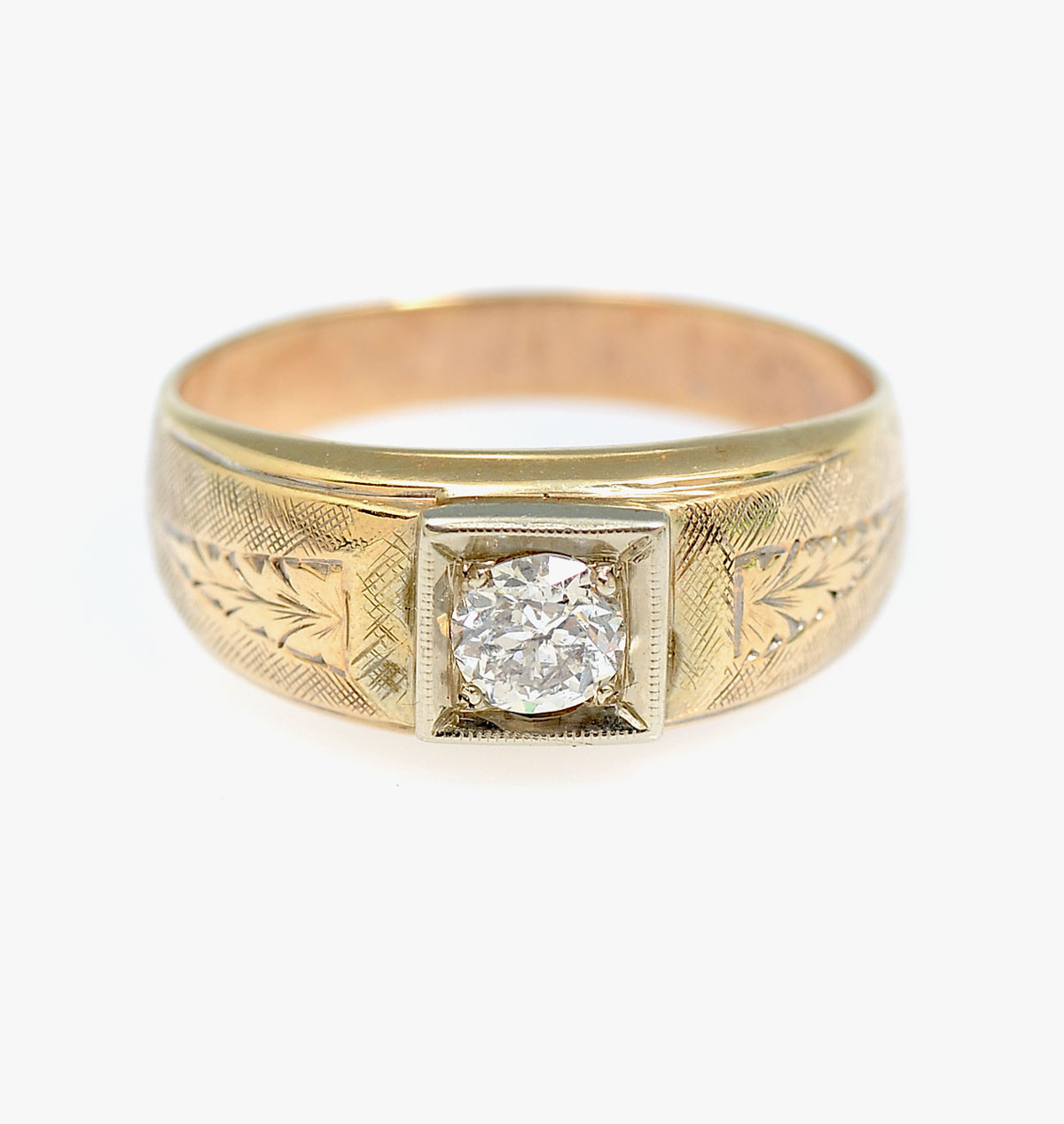 GENTS 14K DIAMOND RING A single 2742bd