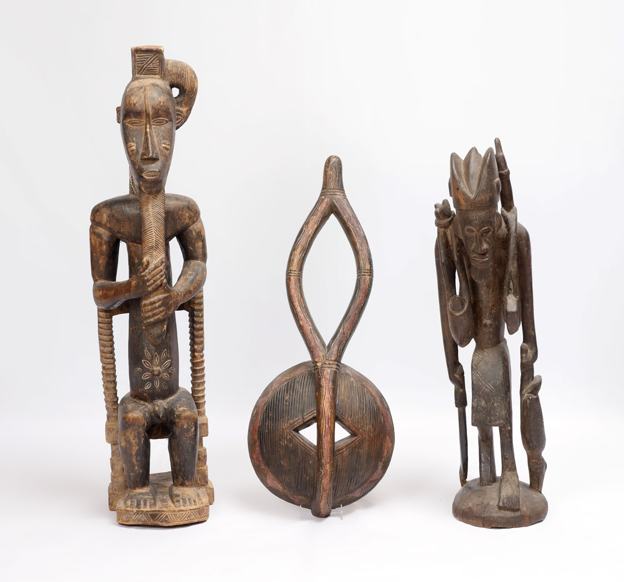 3 PIECE AFRICAN WOOD CARVINGS  2743dc