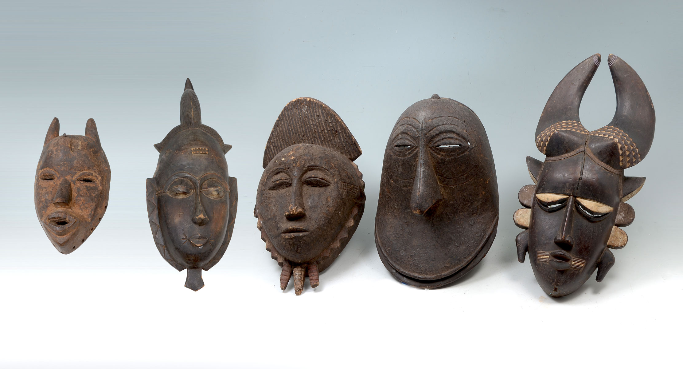 5 PC AFRICAN ART MASK COLLECTION  2743dd