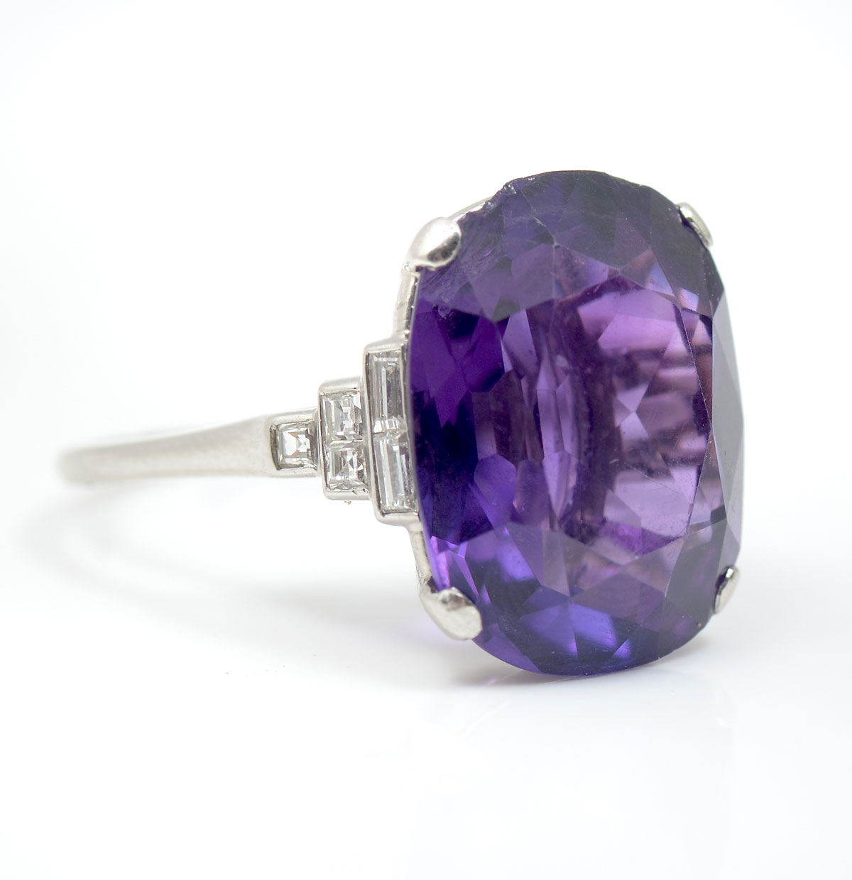 11.18 CT OVAL AMETHYST RING BY