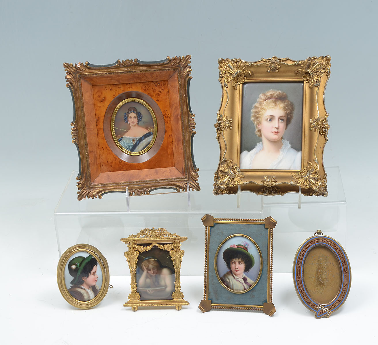 6 PIECE LOT WITH FRAMES AND MINIATURE