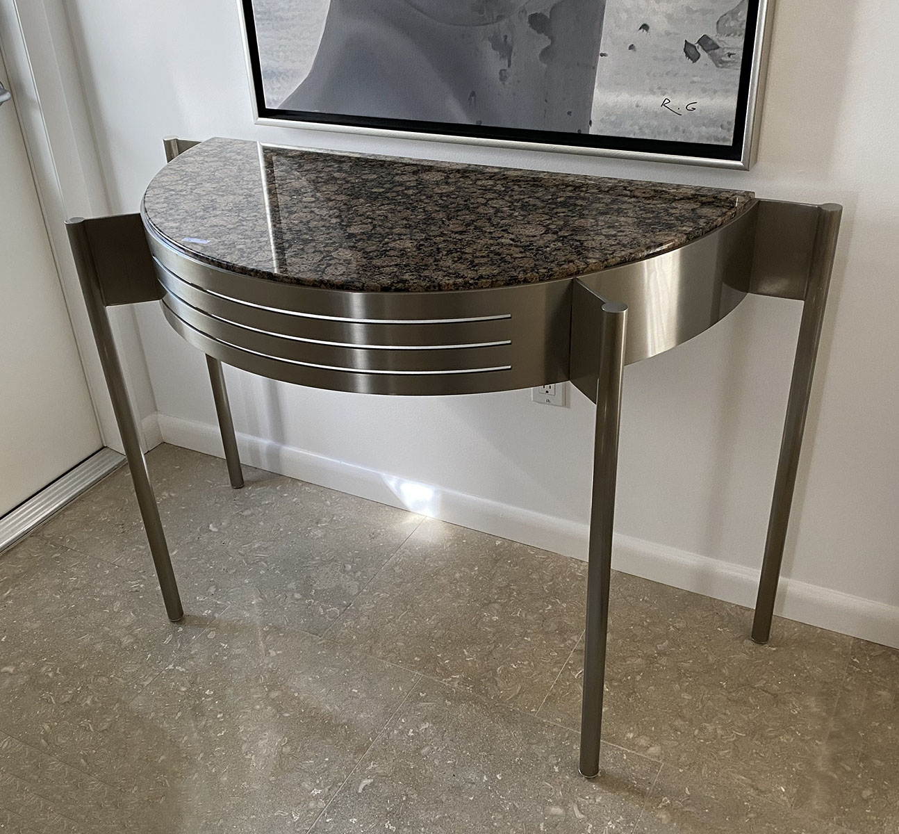 MODERN CHROME AND MARBLE TOP SIDE 274602