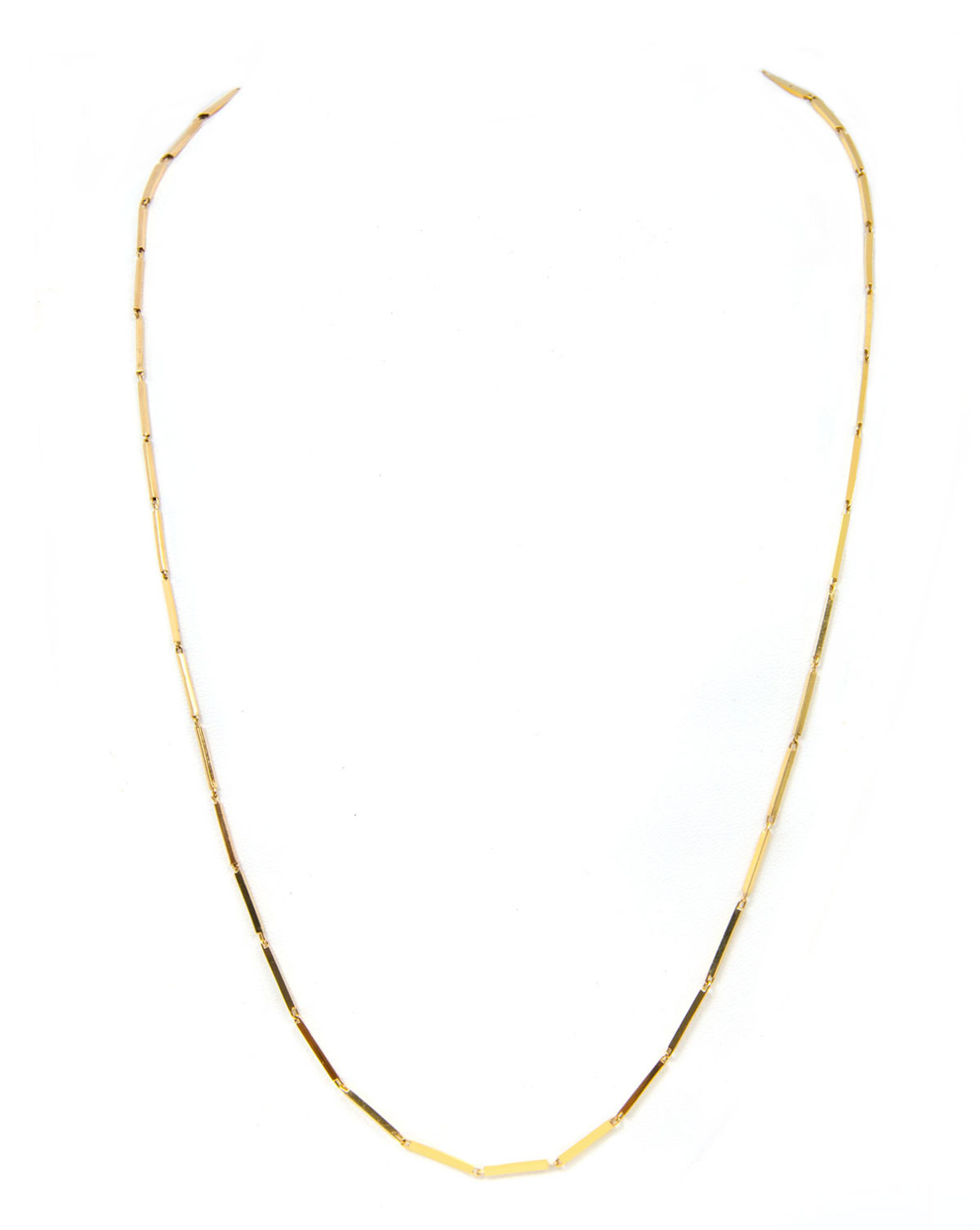 18K MID CENTURY LONG LINK NECKLACE  27461b