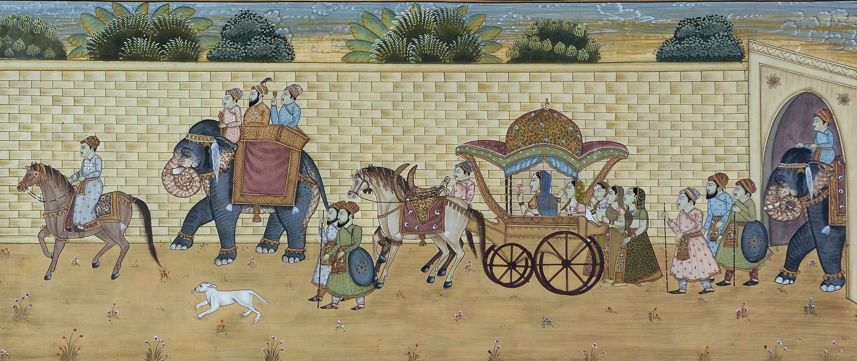 INDIAN NOBLE PROCESSION PAINTING  276e5d