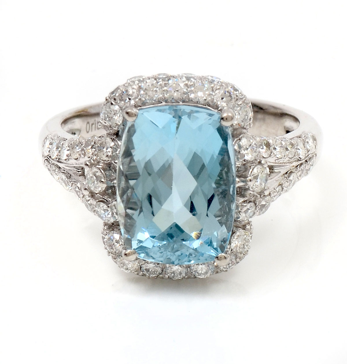 PLATINUM 4 14 CT AQUAMARINE DIAMOND 276e61