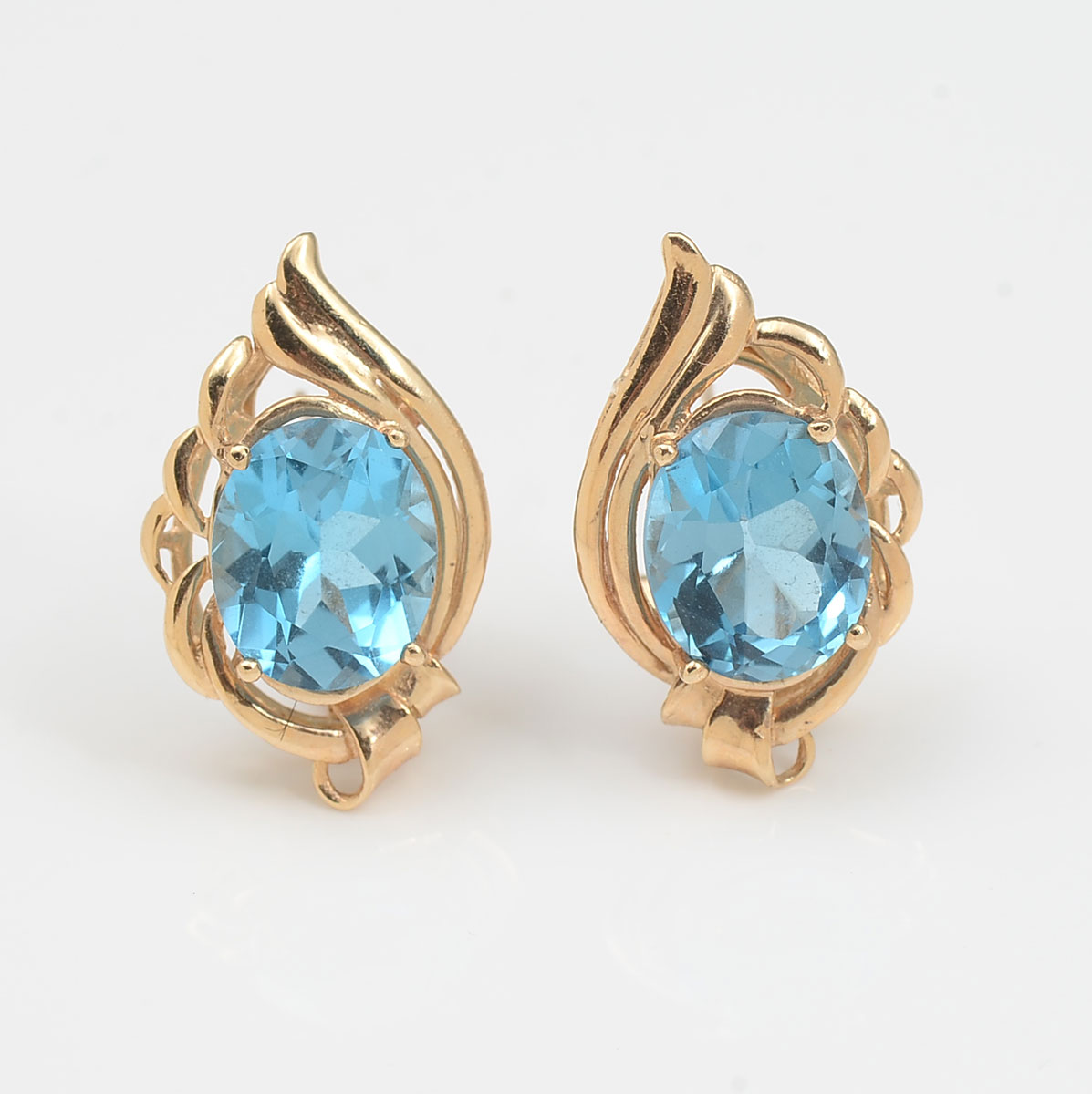 14K TOPAZ EARRINGS: 14K yellow