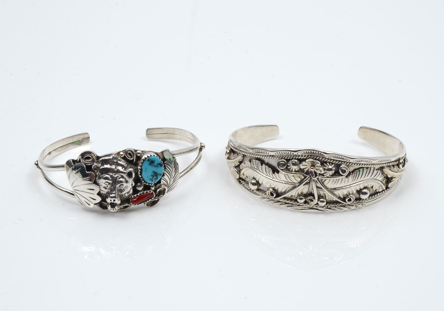 2 NAVAJO STERLING TURQUOISE CUFF 276ed3