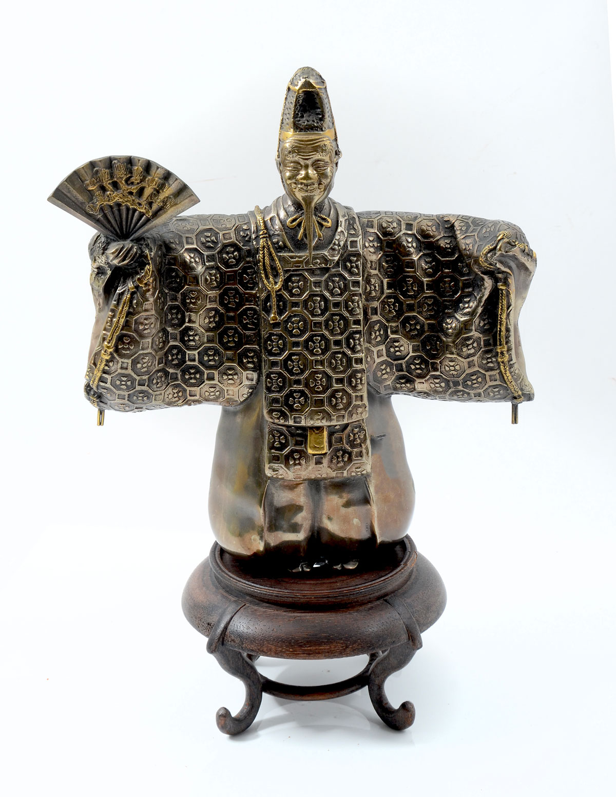 JAPANESE BRONZE NOH THEATER ACTOR  2770dd